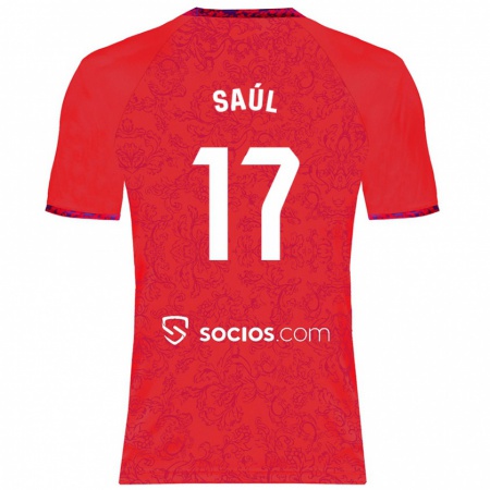 Kandiny Damen Saúl Ñíguez #17 Rot Auswärtstrikot Trikot 2024/25 T-Shirt