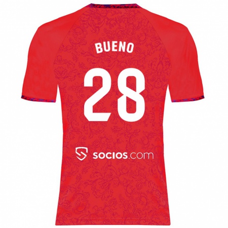 Kandiny Damen Manu Bueno #28 Rot Auswärtstrikot Trikot 2024/25 T-Shirt