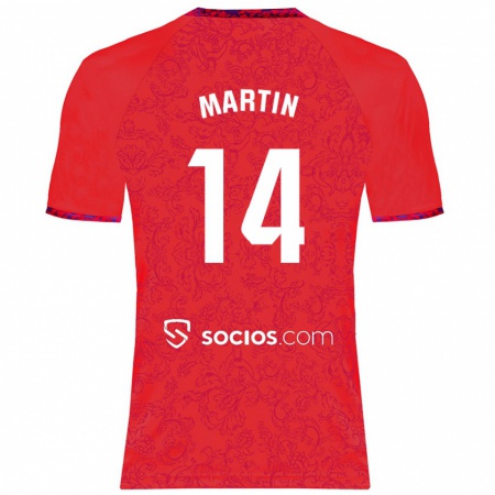 Kandiny Damen Nazareth Martín #14 Rot Auswärtstrikot Trikot 2024/25 T-Shirt