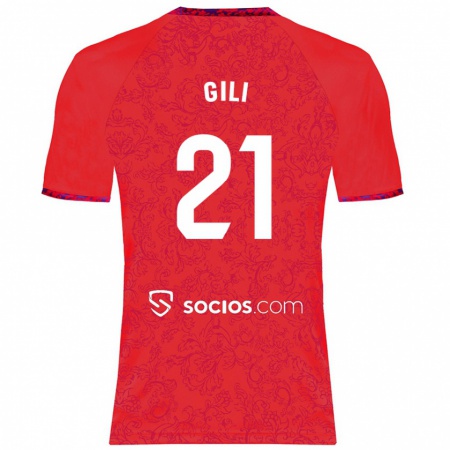 Kandiny Damen Gemma Gili #21 Rot Auswärtstrikot Trikot 2024/25 T-Shirt