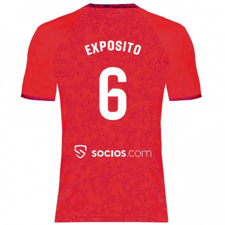 Kandiny Damen Marcelo Expósito #6 Rot Auswärtstrikot Trikot 2024/25 T-Shirt