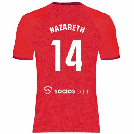 Kandiny Damen Nazaret Martín #14 Rot Auswärtstrikot Trikot 2024/25 T-Shirt