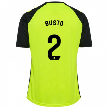 Kandiny Damen Pablo Busto #2 Fluoreszierendes Gelb Schwarz Auswärtstrikot Trikot 2024/25 T-Shirt