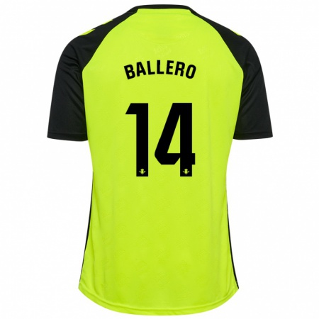 Kandiny Damen Sander Ballero #14 Fluoreszierendes Gelb Schwarz Auswärtstrikot Trikot 2024/25 T-Shirt