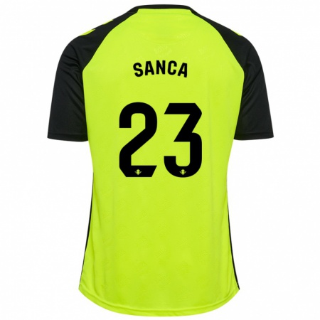 Kandiny Damen Marciano Sanca #23 Fluoreszierendes Gelb Schwarz Auswärtstrikot Trikot 2024/25 T-Shirt