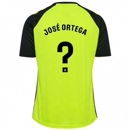 Kandiny Damen José Ortega #0 Fluoreszierendes Gelb Schwarz Auswärtstrikot Trikot 2024/25 T-Shirt