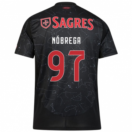 Kandiny Damen Ricardo Nóbrega #97 Schwarz Rot Auswärtstrikot Trikot 2024/25 T-Shirt