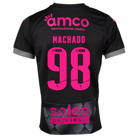 Kandiny Damen Gonçalo Machado #98 Schwarz Rosa Auswärtstrikot Trikot 2024/25 T-Shirt