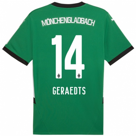 Kandiny Damen Kelsey Geraedts #14 Grün Weiß Auswärtstrikot Trikot 2024/25 T-Shirt