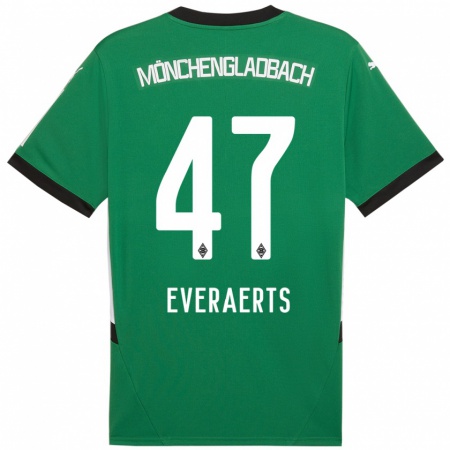 Kandiny Damen Kim Everaerts #47 Grün Weiß Auswärtstrikot Trikot 2024/25 T-Shirt