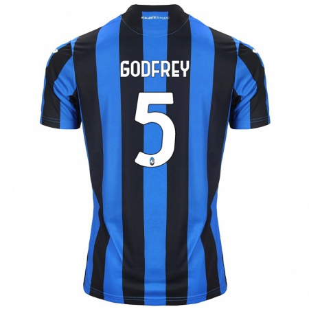 Kandiny Kinder Ben Godfrey #5 Blau Schwarz Heimtrikot Trikot 2024/25 T-Shirt