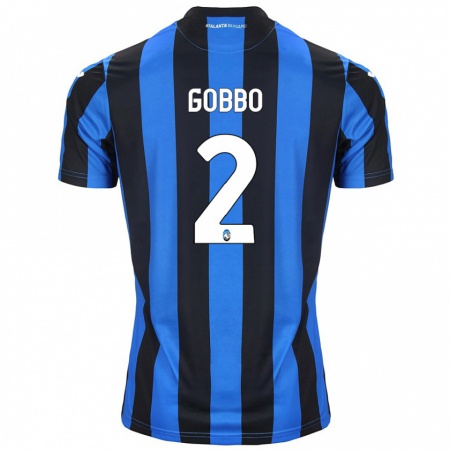 Kandiny Kinder Luca Gobbo #2 Blau Schwarz Heimtrikot Trikot 2024/25 T-Shirt