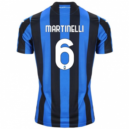 Kandiny Kinder Gabriel Martinelli #6 Blau Schwarz Heimtrikot Trikot 2024/25 T-Shirt