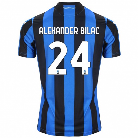 Kandiny Kinder Max Alexander Bilac #24 Blau Schwarz Heimtrikot Trikot 2024/25 T-Shirt