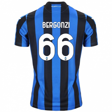 Kandiny Kinder Federico Bergonzi #66 Blau Schwarz Heimtrikot Trikot 2024/25 T-Shirt