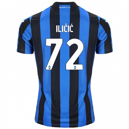 Kandiny Kinder Josip Ilicic #72 Blau Schwarz Heimtrikot Trikot 2024/25 T-Shirt