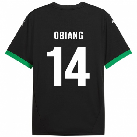 Kandiny Kinder Pedro Obiang #14 Schwarz Dunkelgrün Heimtrikot Trikot 2024/25 T-Shirt