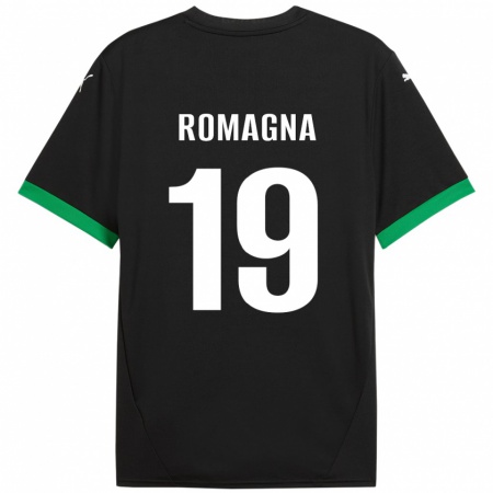 Kandiny Kinder Filippo Romagna #19 Schwarz Dunkelgrün Heimtrikot Trikot 2024/25 T-Shirt