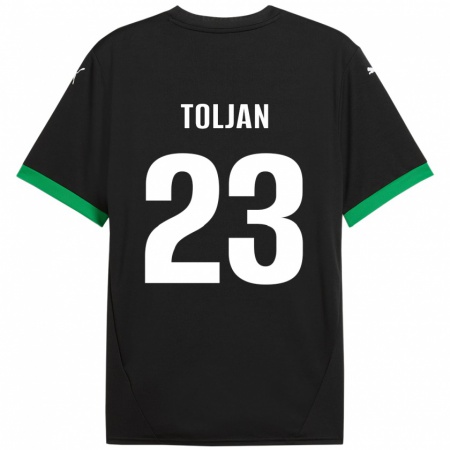 Kandiny Kinder Jeremy Toljan #23 Schwarz Dunkelgrün Heimtrikot Trikot 2024/25 T-Shirt