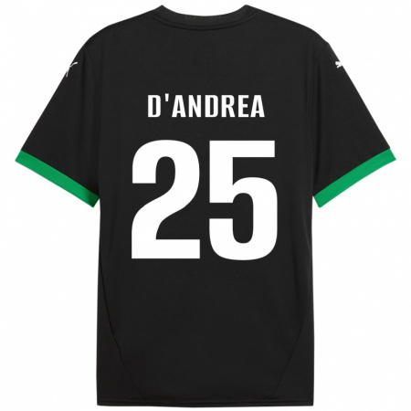 Kandiny Kinder Luca D'andrea #25 Schwarz Dunkelgrün Heimtrikot Trikot 2024/25 T-Shirt