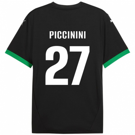 Kandiny Kinder Stefano Piccinini #27 Schwarz Dunkelgrün Heimtrikot Trikot 2024/25 T-Shirt