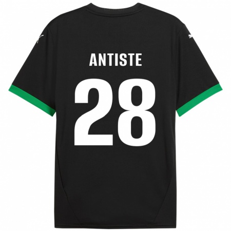 Kandiny Kinder Janis Antiste #28 Schwarz Dunkelgrün Heimtrikot Trikot 2024/25 T-Shirt