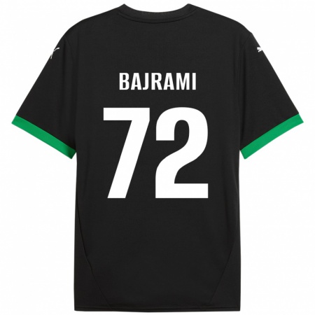 Kandiny Kinder Nedim Bajrami #72 Schwarz Dunkelgrün Heimtrikot Trikot 2024/25 T-Shirt