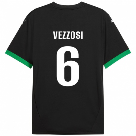 Kandiny Kinder Giorgio Vezzosi #6 Schwarz Dunkelgrün Heimtrikot Trikot 2024/25 T-Shirt