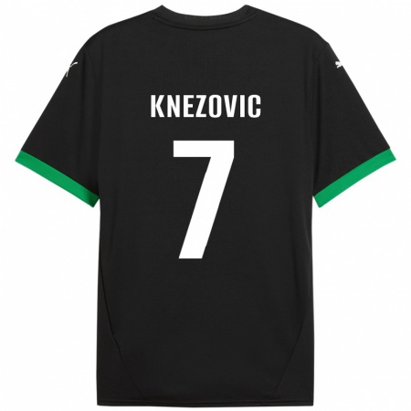 Kandiny Kinder Borna Knezovic #7 Schwarz Dunkelgrün Heimtrikot Trikot 2024/25 T-Shirt