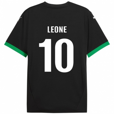 Kandiny Kinder Kevin Leone #10 Schwarz Dunkelgrün Heimtrikot Trikot 2024/25 T-Shirt