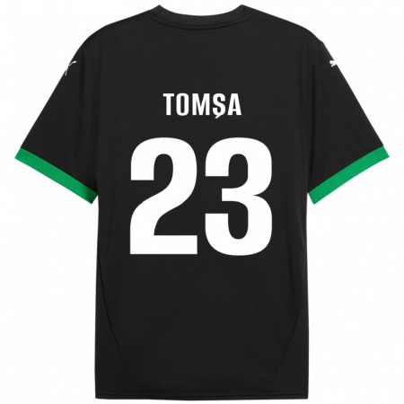 Kandiny Kinder Troy Tomșa #23 Schwarz Dunkelgrün Heimtrikot Trikot 2024/25 T-Shirt