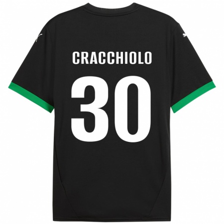 Kandiny Kinder Leonardo Cracchiolo #30 Schwarz Dunkelgrün Heimtrikot Trikot 2024/25 T-Shirt