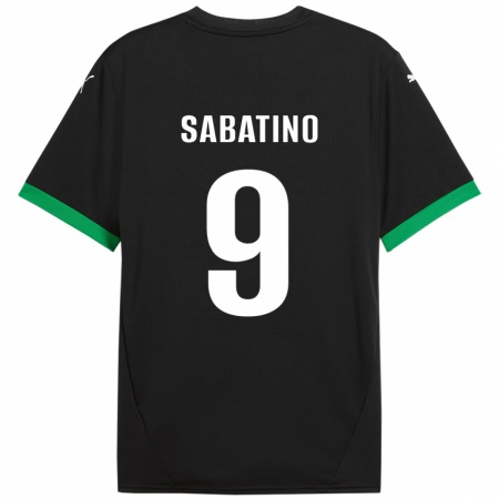 Kandiny Kinder Daniela Sabatino #9 Schwarz Dunkelgrün Heimtrikot Trikot 2024/25 T-Shirt