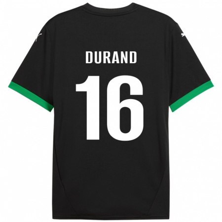 Kandiny Kinder Solène Durand #16 Schwarz Dunkelgrün Heimtrikot Trikot 2024/25 T-Shirt