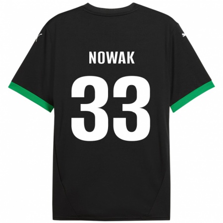 Kandiny Kinder Julie Nowak #33 Schwarz Dunkelgrün Heimtrikot Trikot 2024/25 T-Shirt