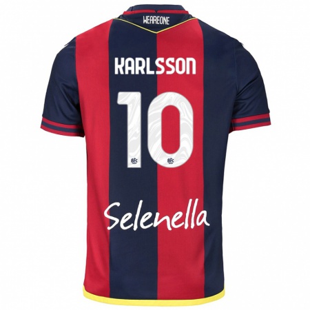 Kandiny Kinder Jesper Karlsson #10 Rot Königsblau Heimtrikot Trikot 2024/25 T-Shirt