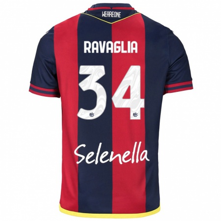 Kandiny Kinder Federico Ravaglia #34 Rot Königsblau Heimtrikot Trikot 2024/25 T-Shirt