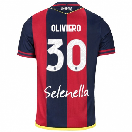 Kandiny Kinder Andrea Oliviero #30 Rot Königsblau Heimtrikot Trikot 2024/25 T-Shirt