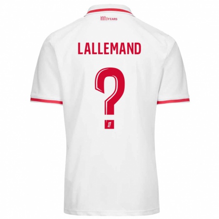 Kandiny Kinder Nassim Lallemand #0 Weiß Rot Heimtrikot Trikot 2024/25 T-Shirt