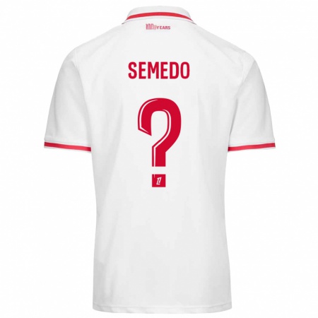 Kandiny Kinder Jordan Semedo #0 Weiß Rot Heimtrikot Trikot 2024/25 T-Shirt