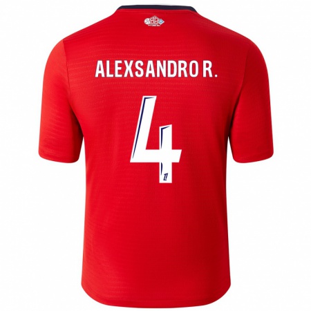 Kandiny Kinder Alexsandro #4 Rot Weiß Heimtrikot Trikot 2024/25 T-Shirt