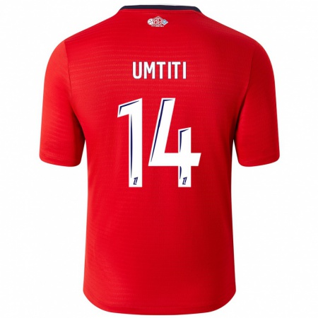 Kandiny Kinder Samuel Umtiti #14 Rot Weiß Heimtrikot Trikot 2024/25 T-Shirt