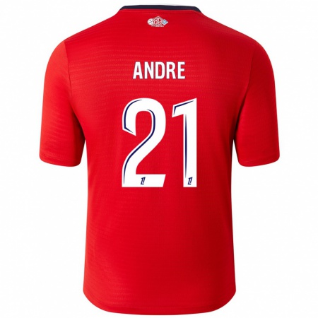 Kandiny Kinder Benjamin André #21 Rot Weiß Heimtrikot Trikot 2024/25 T-Shirt