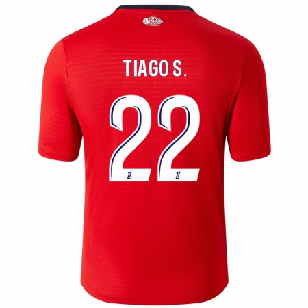 Kandiny Kinder Tiago Santos #22 Rot Weiß Heimtrikot Trikot 2024/25 T-Shirt