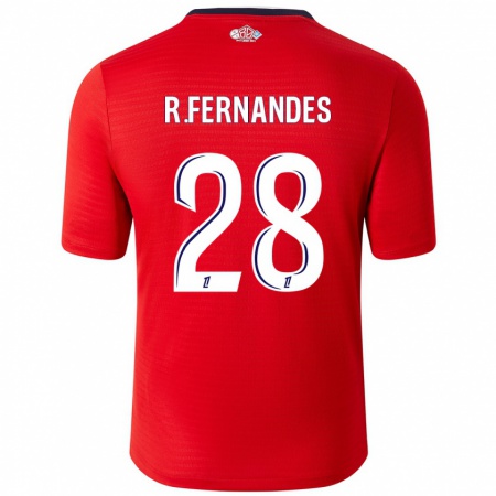 Kandiny Kinder Rafael Fernandes #28 Rot Weiß Heimtrikot Trikot 2024/25 T-Shirt