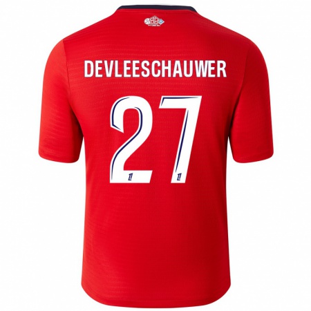 Kandiny Kinder Gwenaëlle Devleeschauwer #27 Rot Weiß Heimtrikot Trikot 2024/25 T-Shirt