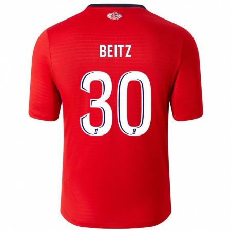 Kandiny Kinder Taylor Beitz #30 Rot Weiß Heimtrikot Trikot 2024/25 T-Shirt