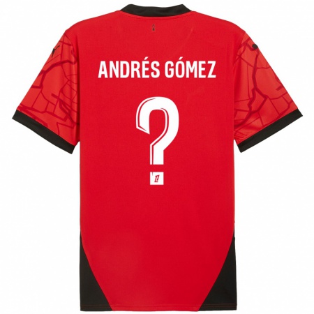 Kandiny Kinder Carlos Andrés Gómez #0 Rot Schwarz Heimtrikot Trikot 2024/25 T-Shirt