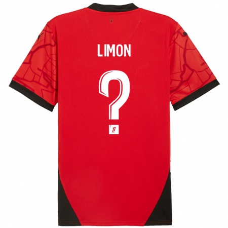 Kandiny Kinder Paolo Limon #0 Rot Schwarz Heimtrikot Trikot 2024/25 T-Shirt