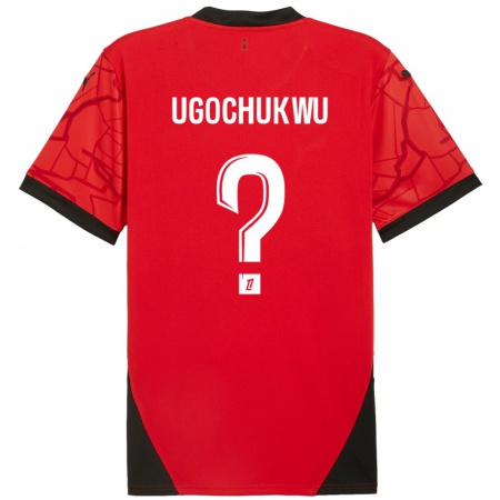 Kandiny Kinder Chibuike Ugochukwu #0 Rot Schwarz Heimtrikot Trikot 2024/25 T-Shirt